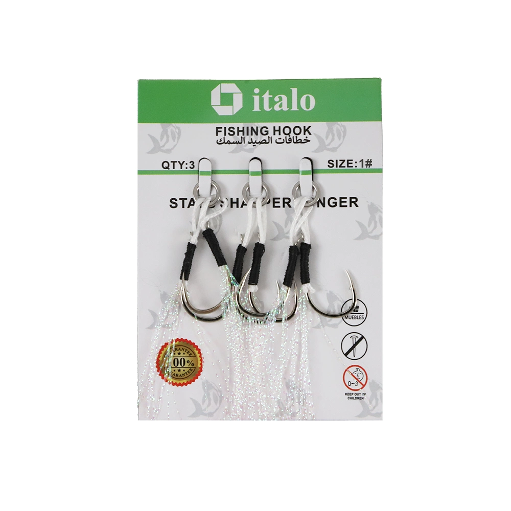 Italo Twin Glow Fishing Hooks Fishing Accessories and Equipment Size 1# -  3pcs