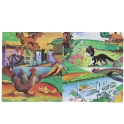 Jigsaw Wooden Puzzle of Cats and 4 Puzzle Borads with 52 pcs