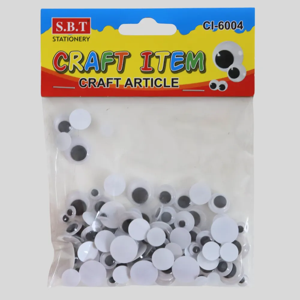 Pack of 60 Wiggle Googly Eyes for Crafts/Toys/ Accessories- .7 in. -NIP