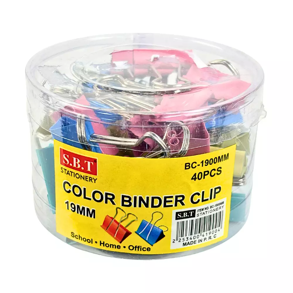 Heavy Duty Multicolor Metal Small Binder Clips 19mm For Offices Use BC-1900mm- 40pcs