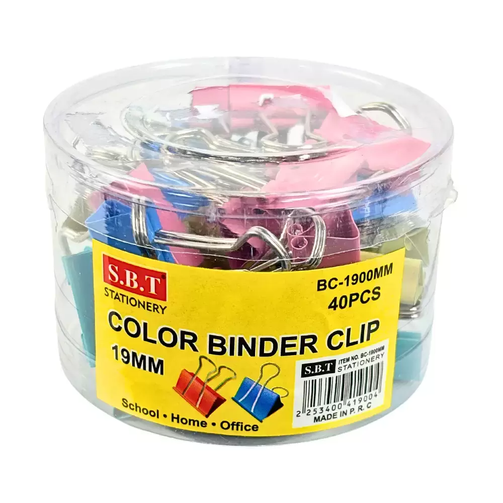 Heavy Duty Multicolor Metal Small Binder Clips 19mm For Offices Use BC-1900mm- 40pcs