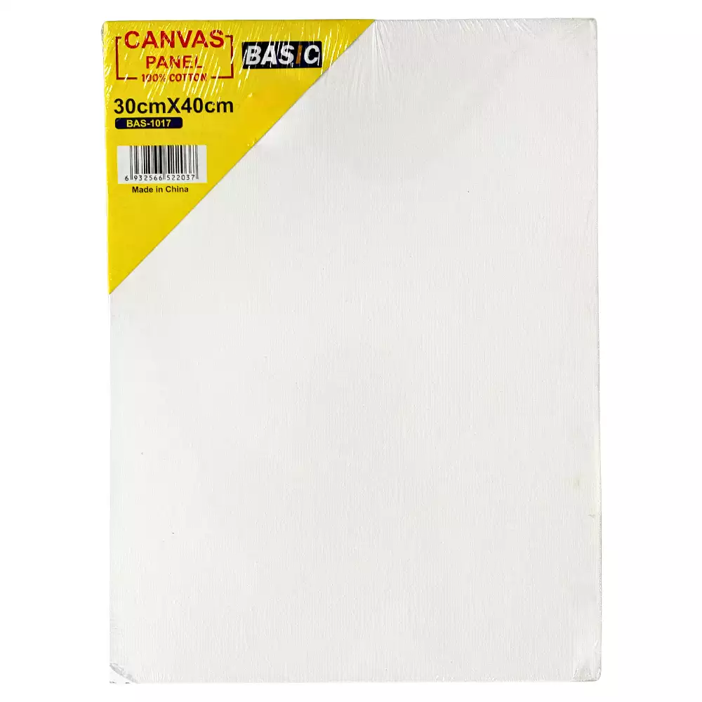Basic 100percent Cotton Canvas Panel BAS 1017 For Creative Painting White- 30X40cm