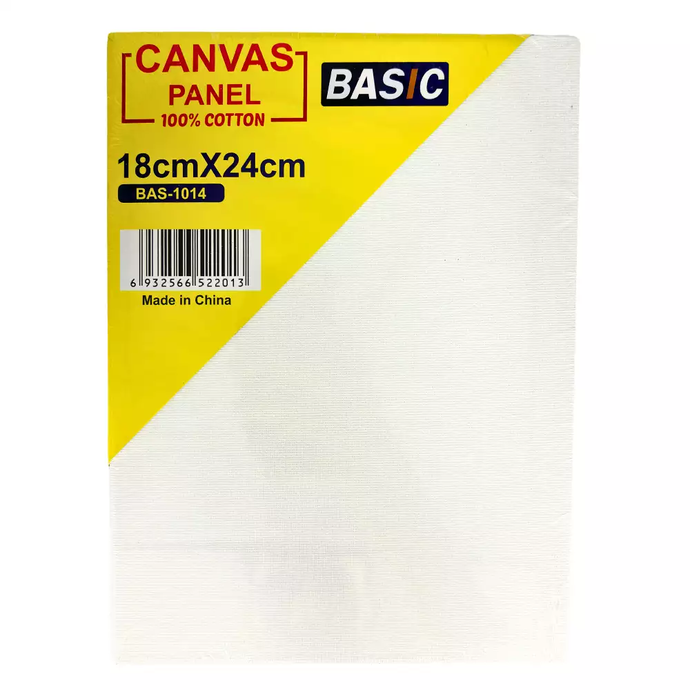 Basic BAS 1014 100percent Cotton White Canvas Panel For Creative Painting- 18X24cm
