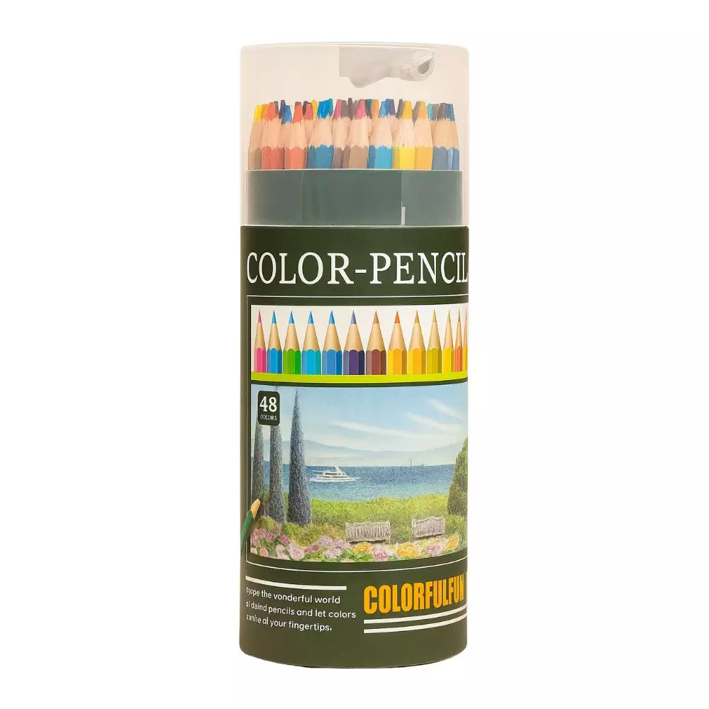 Kids Multi-Color Pre Sharpened Coloring Pencil In Jar- 48pcs