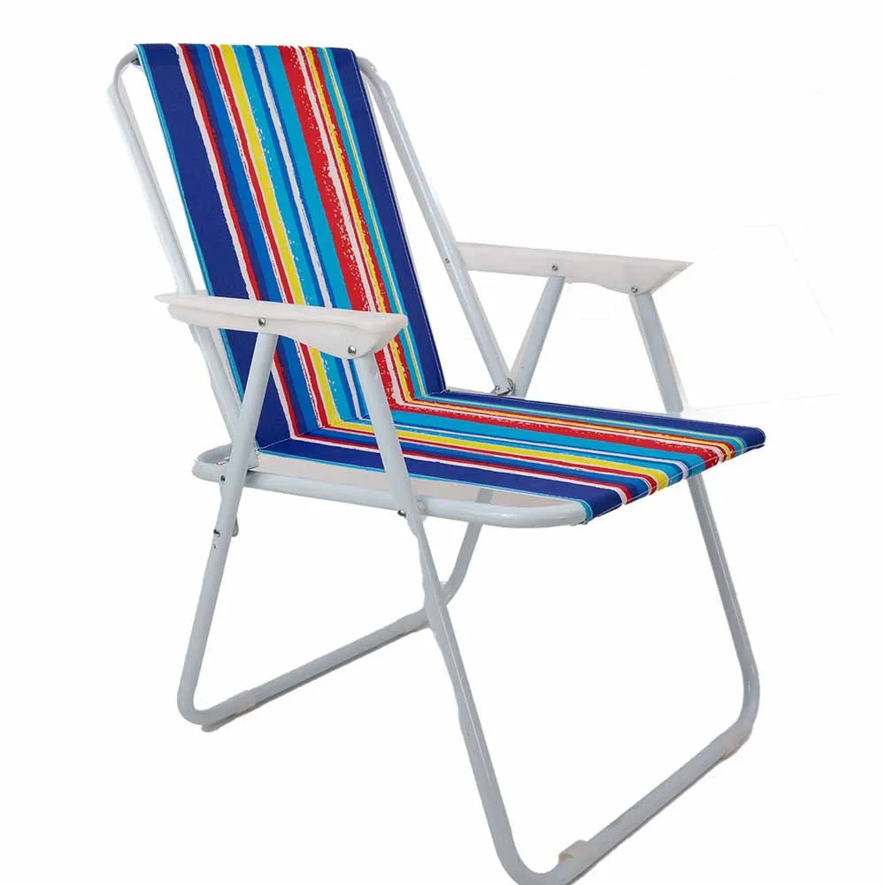 Foldable Beach Chair, Relaxing Outdoor Comfortable Chair, Multi-Functional Folding Chair Blue, Red and Yellow