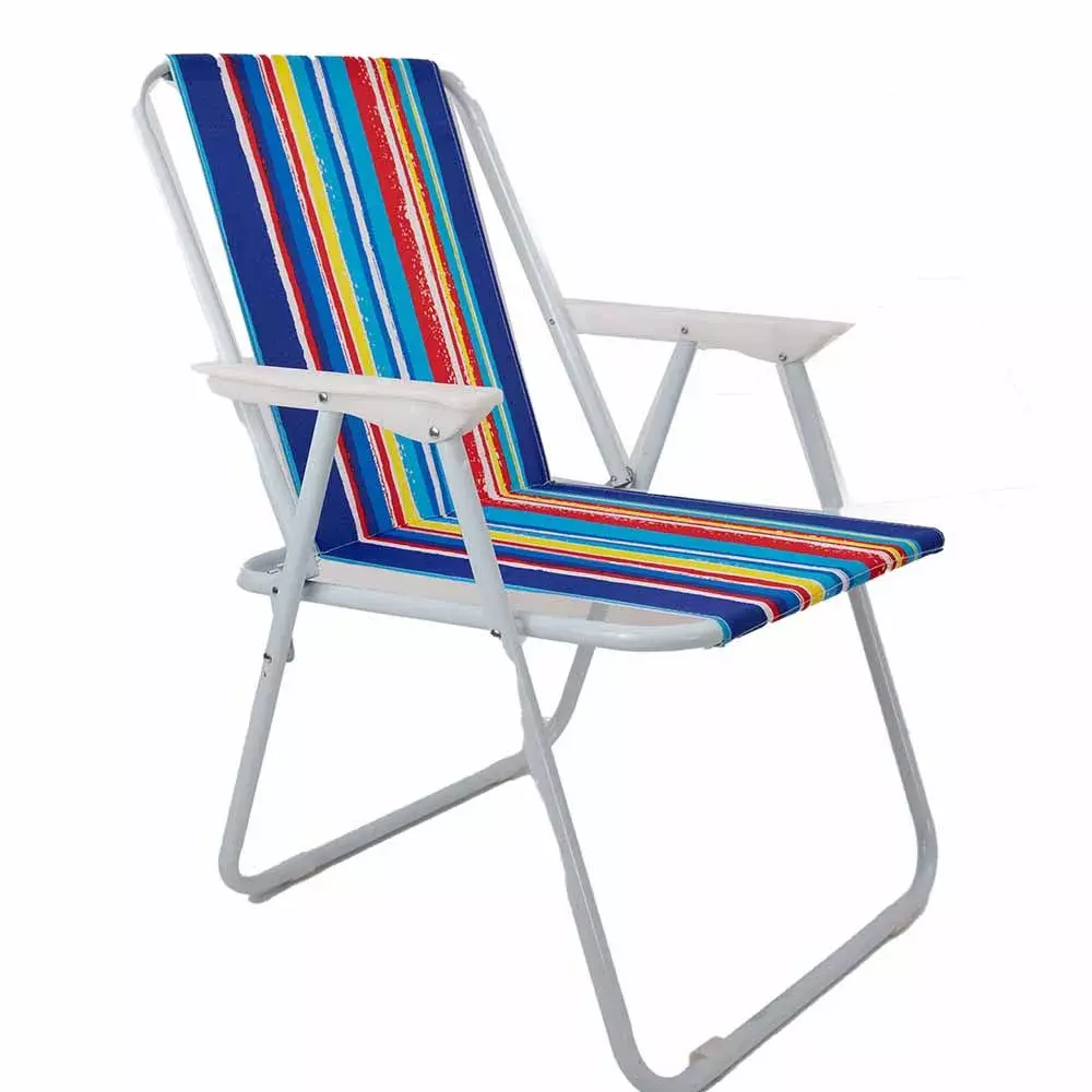 Foldable Beach Chair, Relaxing Outdoor Comfortable Chair, Multi-Functional Folding Chair Blue, Red and Yellow