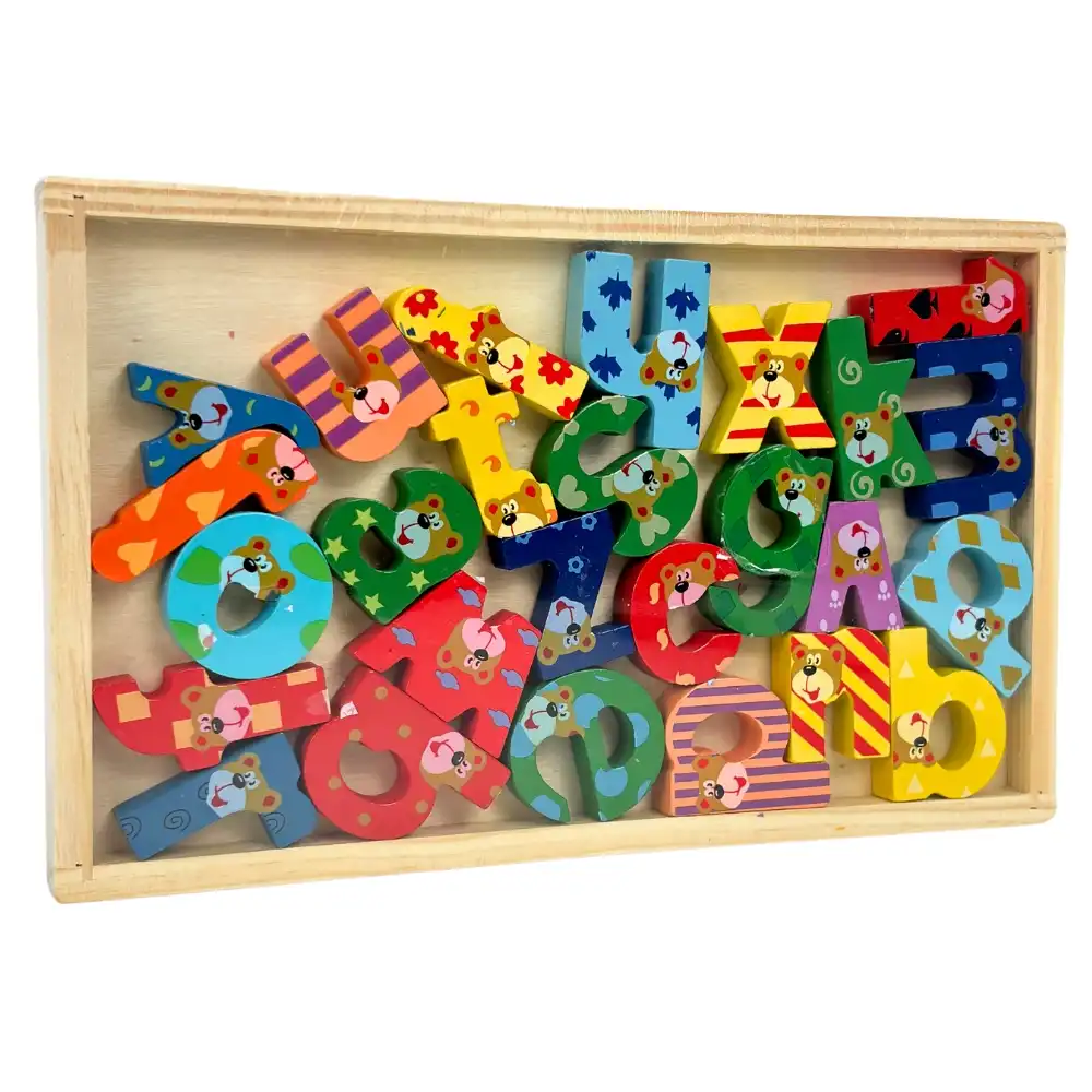Wooden Alphabet Puzzle Educational Toys For Kids- Multi-Color