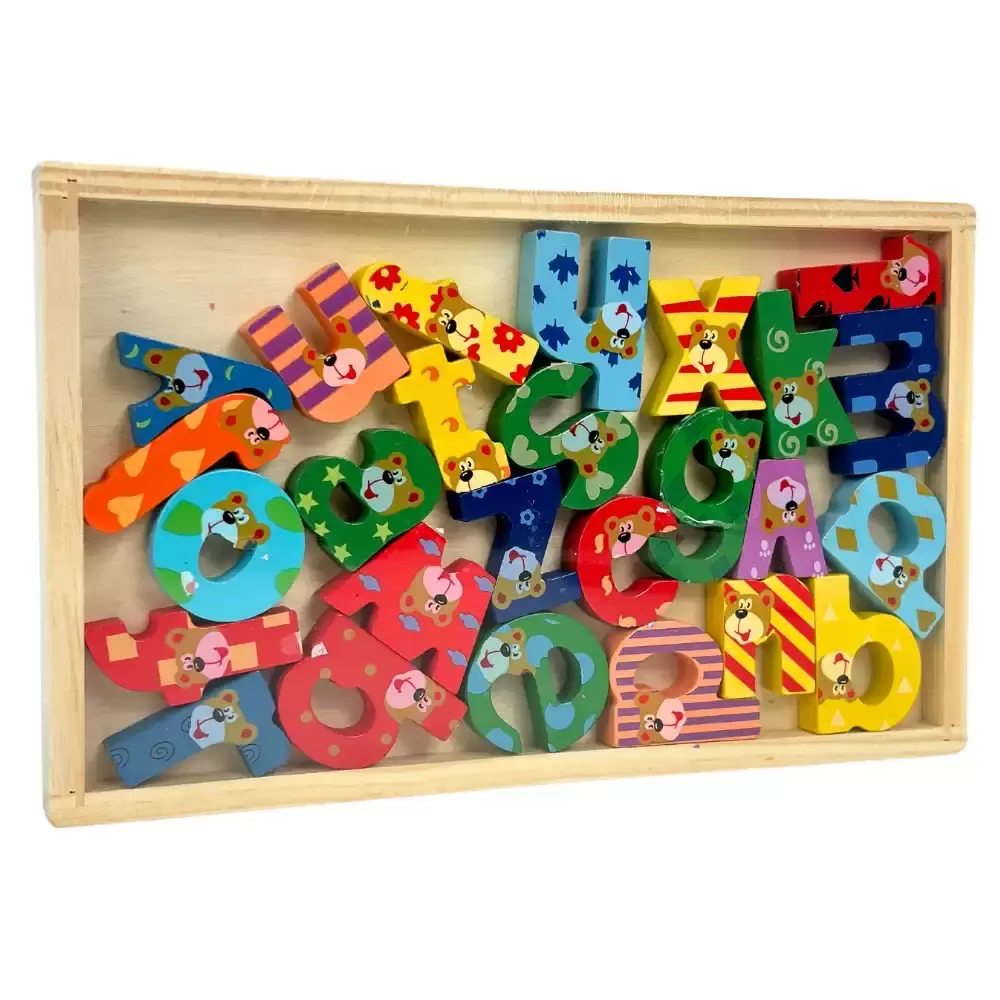 Wooden Alphabet Puzzle Educational Toys For Kids- Multi-Color