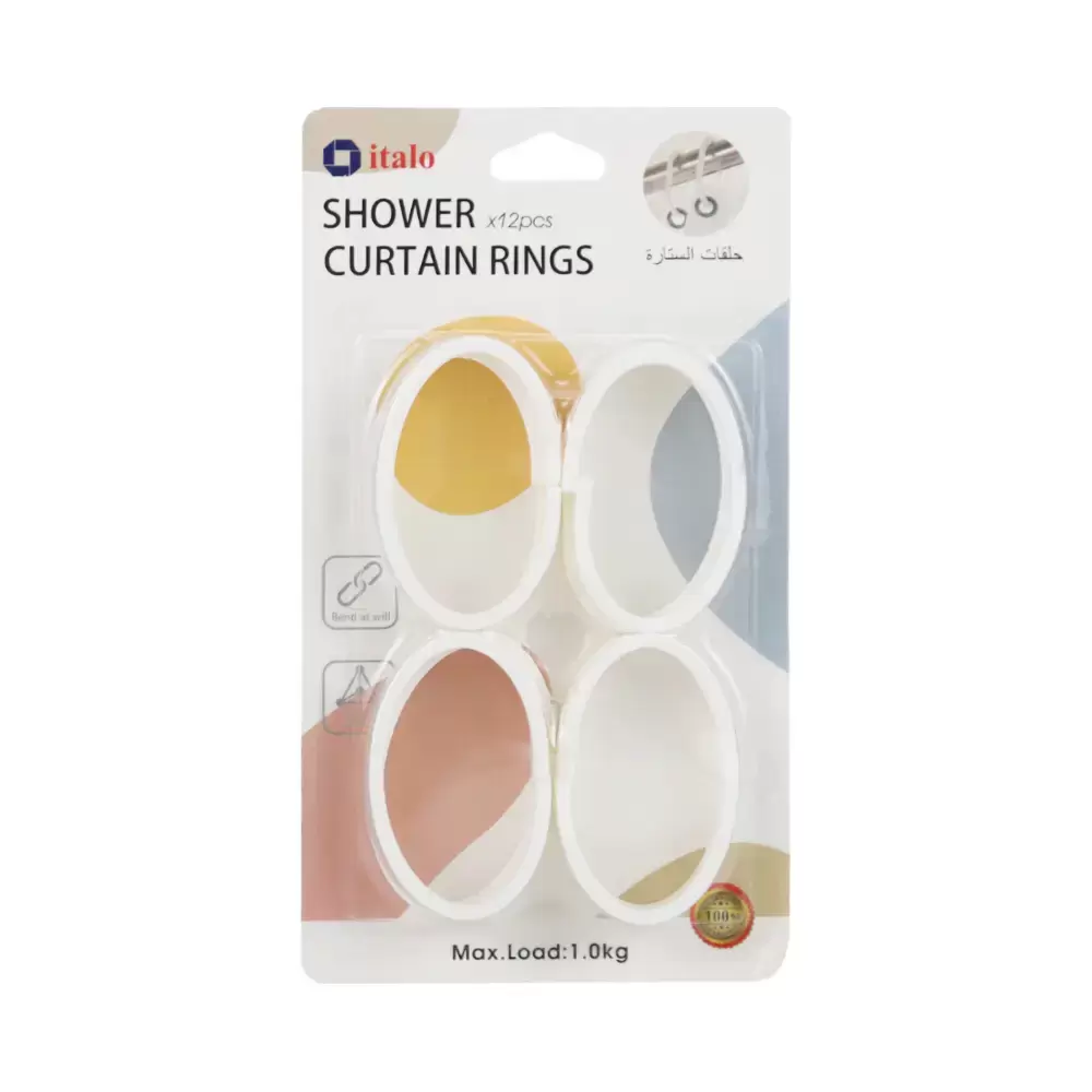  Creative Scents White Shower Curtain Hooks - Set of 12 White  Shower Curtain Rings for Bathroom Shower Rod - Sturdy Decorative Shower  Hooks for Shower Curtain - Easy to Glide Shower