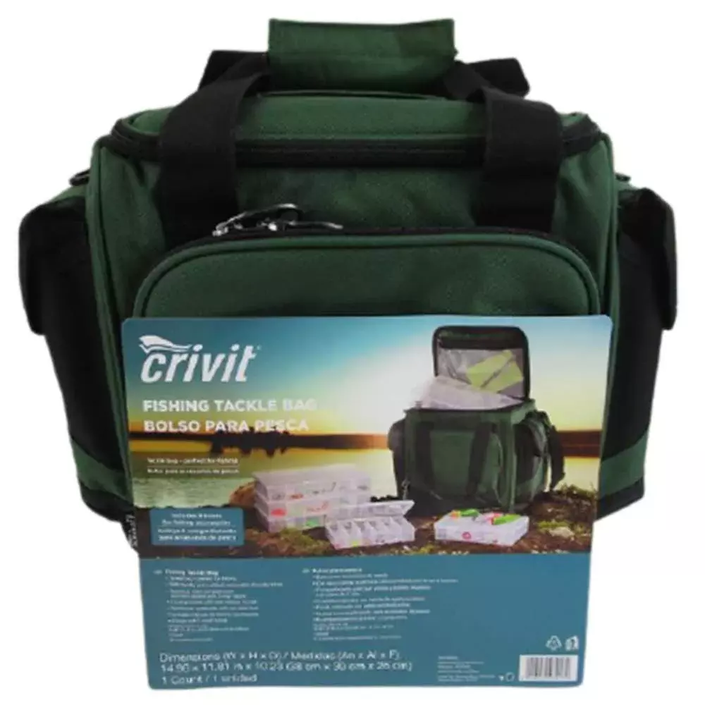 Crivit Fishing Tackle Bag - Green, Different Size Compartment, Large  Capacity waterproof tackle bag for Fisherman