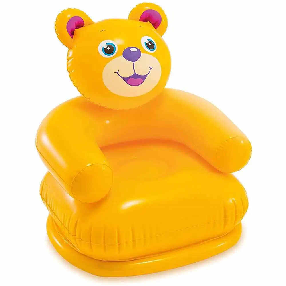 Intex Inflatable Happy Animal Chair, Bear- 68556, Size 65X64X79cm- Yellow