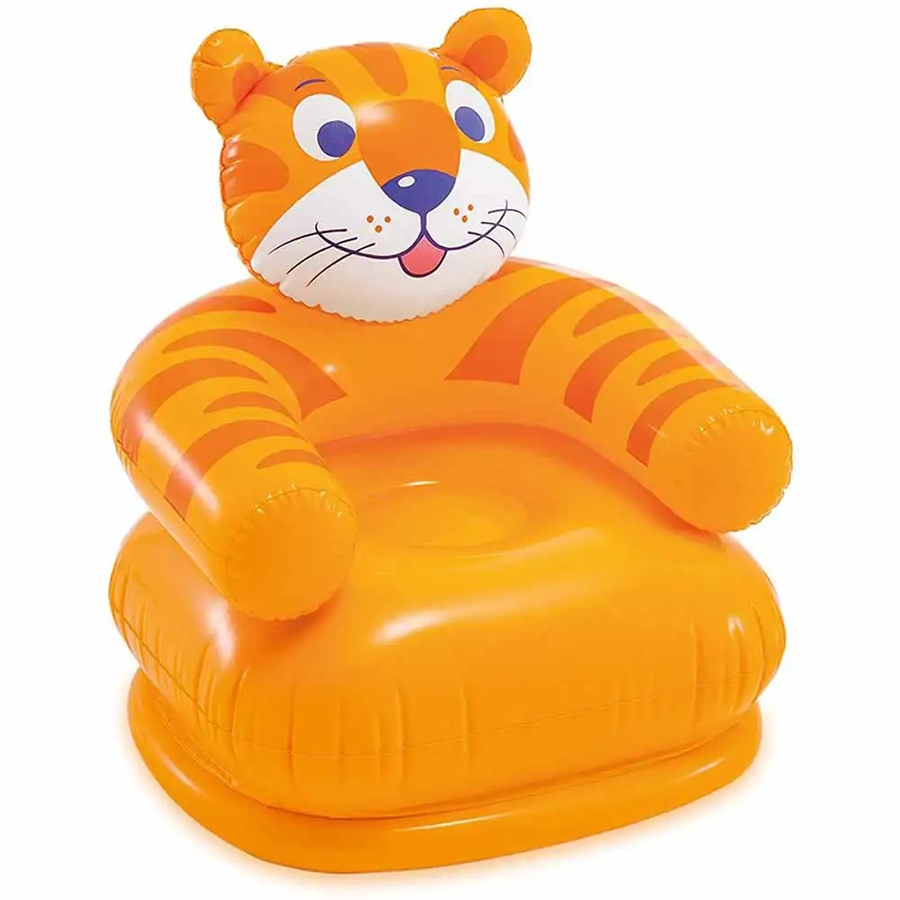 Intex Inflatable Happy Animal Chair, Tiger - 68556 with Size 66X64X71cm- Yellow