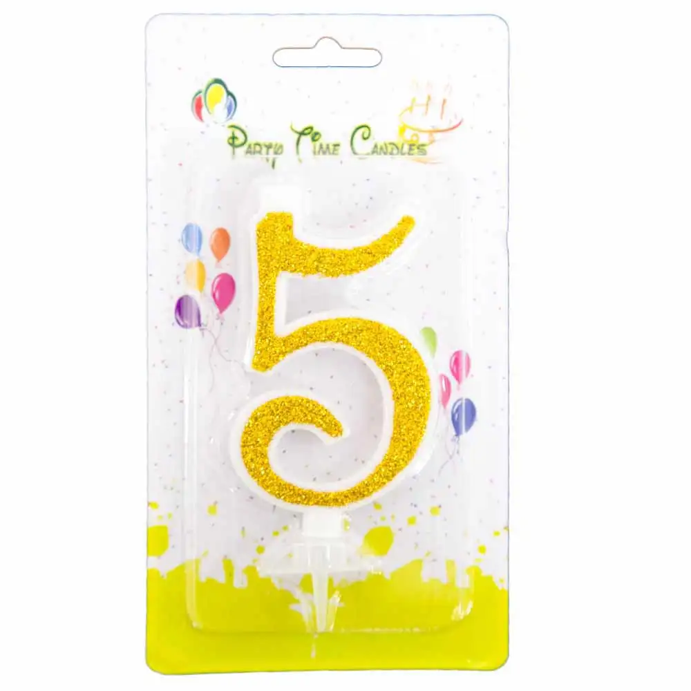 Birthday Candle Number 5 Happy Birthday Numeral for Party Perfect Kid's Birthday Cake Candle