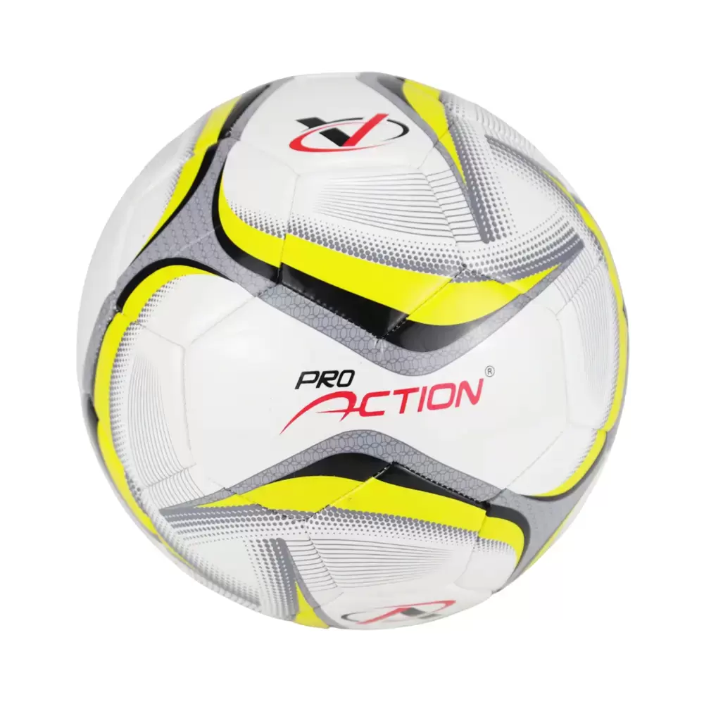 Pro Action Football For Indoor Outdoor Football Play Yellow and Gray Ball  Size 4