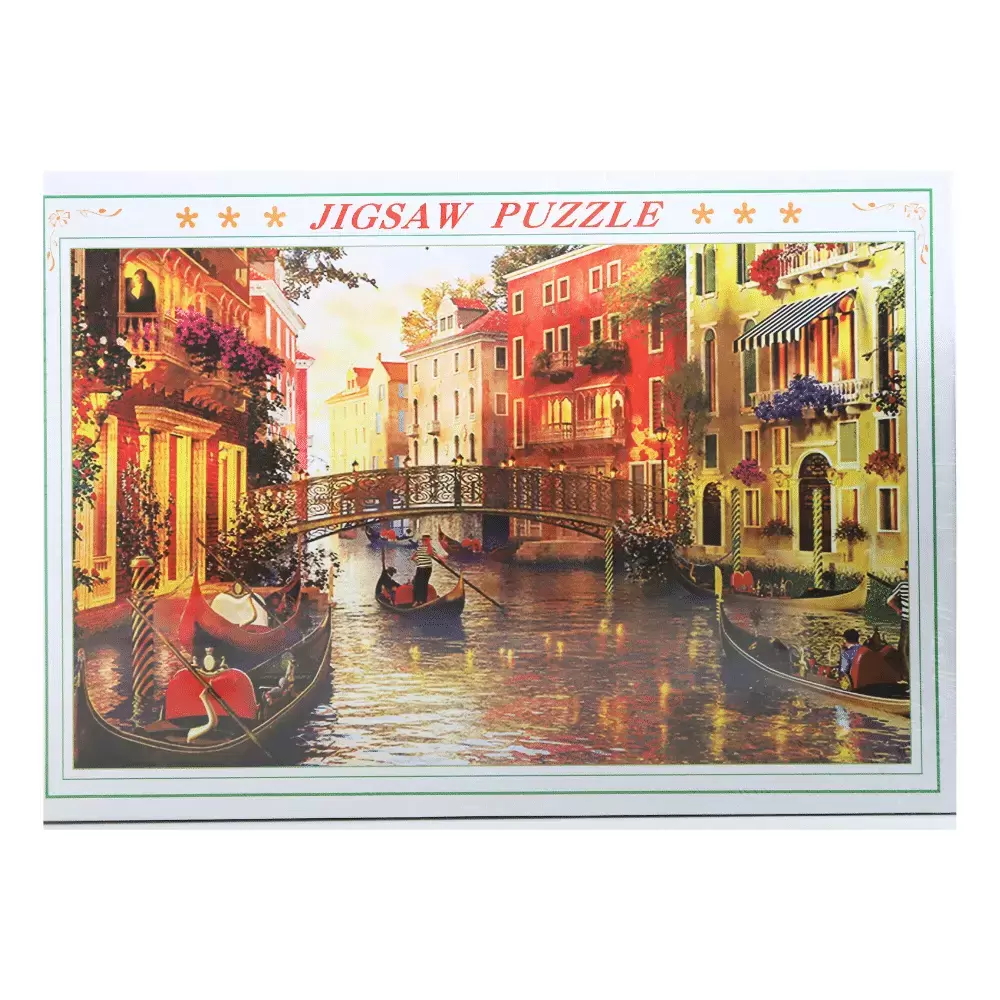 Jigsaw Puzzle with Building Boats River Design for Childrens and Adults - 1000 Pcs Size 50X75cm