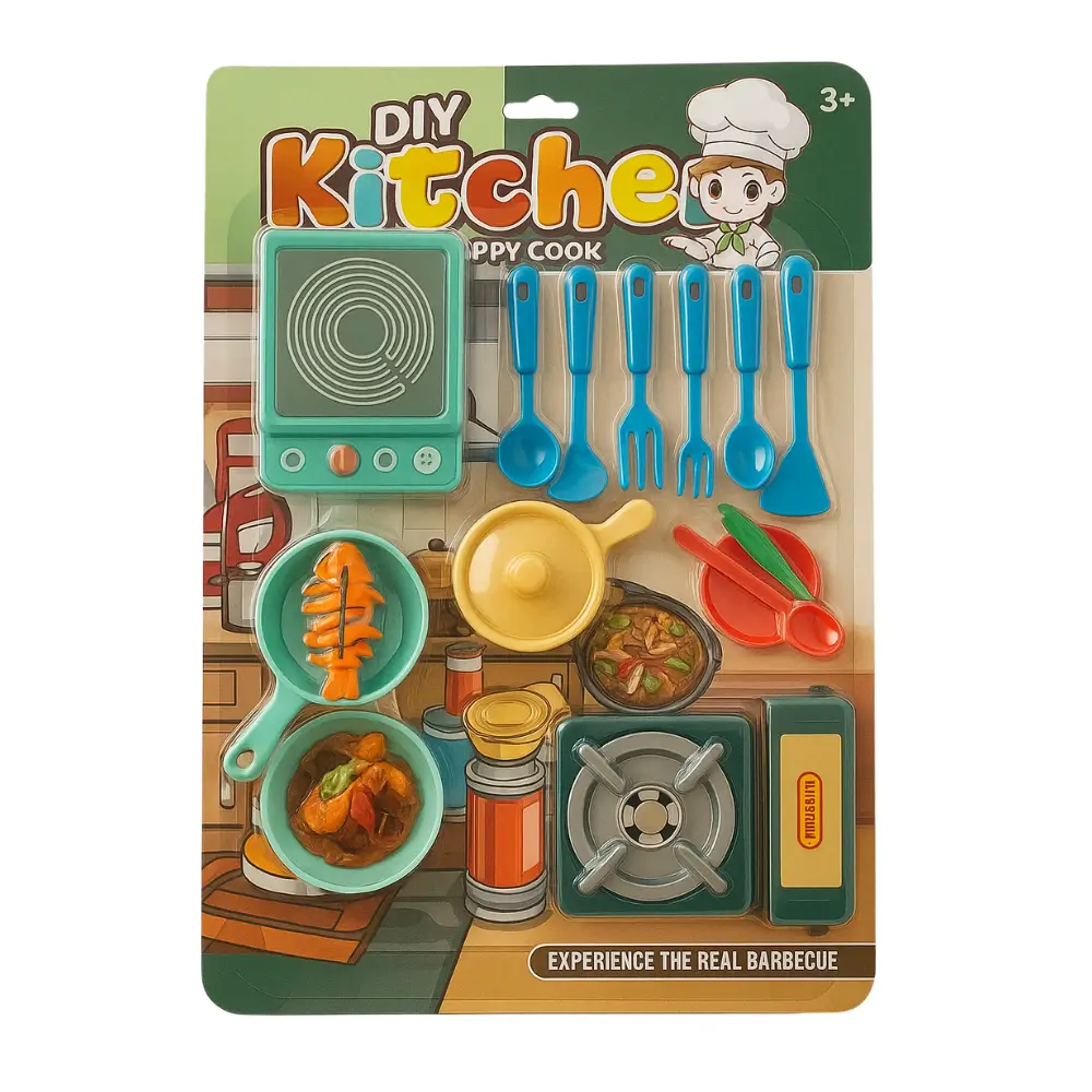 Kids Kitchen Toy Pretend Cooking Playset with Cookware Set- 18pcs Set