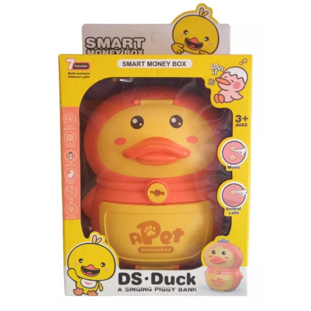 Cute Duckling Themed Smart Money Mini Piggy Bank With Music- Yellow and Orange