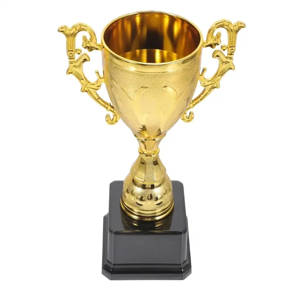 Golden Painted Reward Cup Plastic Trophy For Children Awards And Competition Winning- 7X23cm
