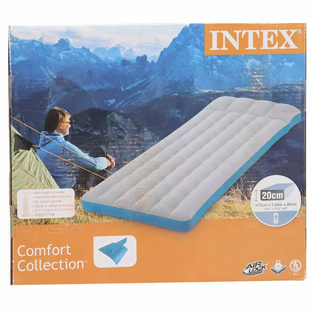 Intex 72cmx1.89mx20cm Camping Mat, Light Weight Sleeping and Camping  Mattress