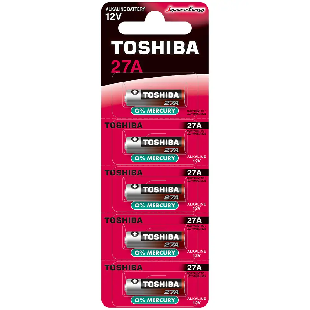 Toshiba 27A Alkaline Battery 12V- 5pcs