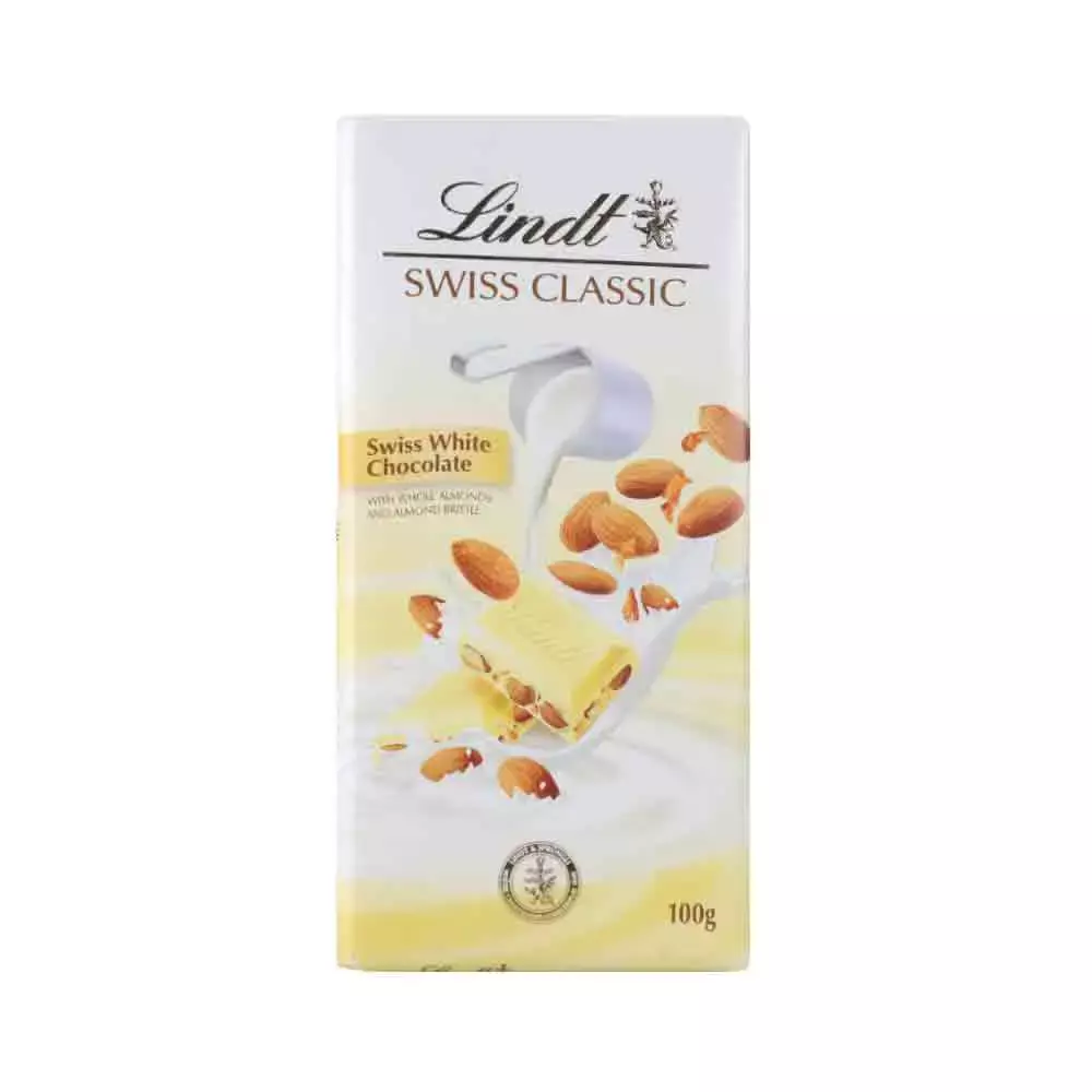 Lindt Swiss Classic chocolat blanc, 100 g – Lindt : Barre grand