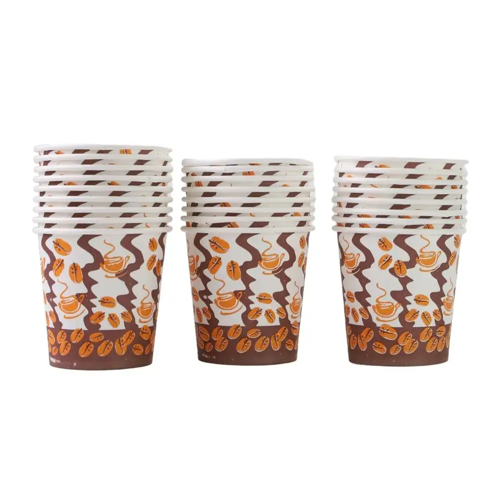 Printed Paper Cup, Mini Tea  Coffee Cup, Capacity Oz, White  Brown  Color Pack of 50 Cups
