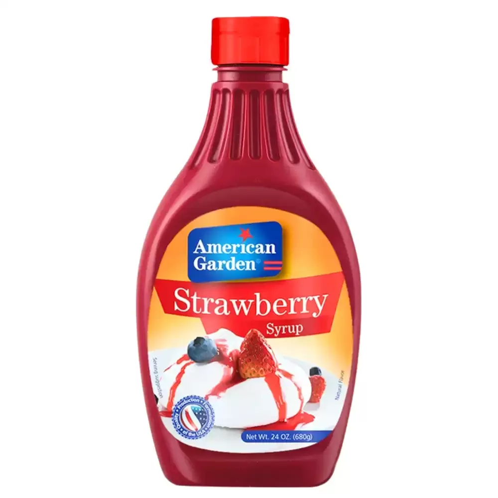 American Garden Strawberry Natural Flavor Syrup, Gluten Free- 680gms