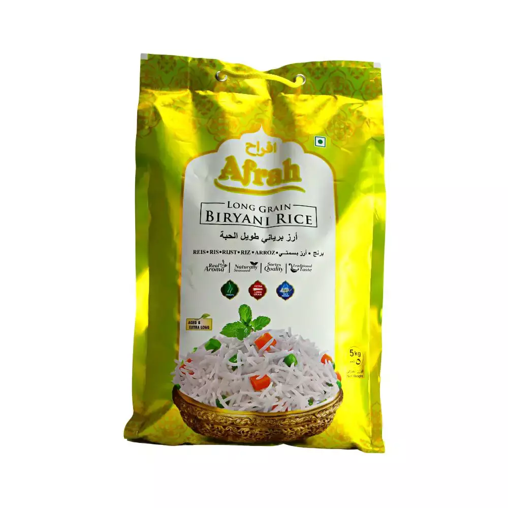 Afrah Long Grain Biryani Rice Aged and Extra Long Rice- 5kg