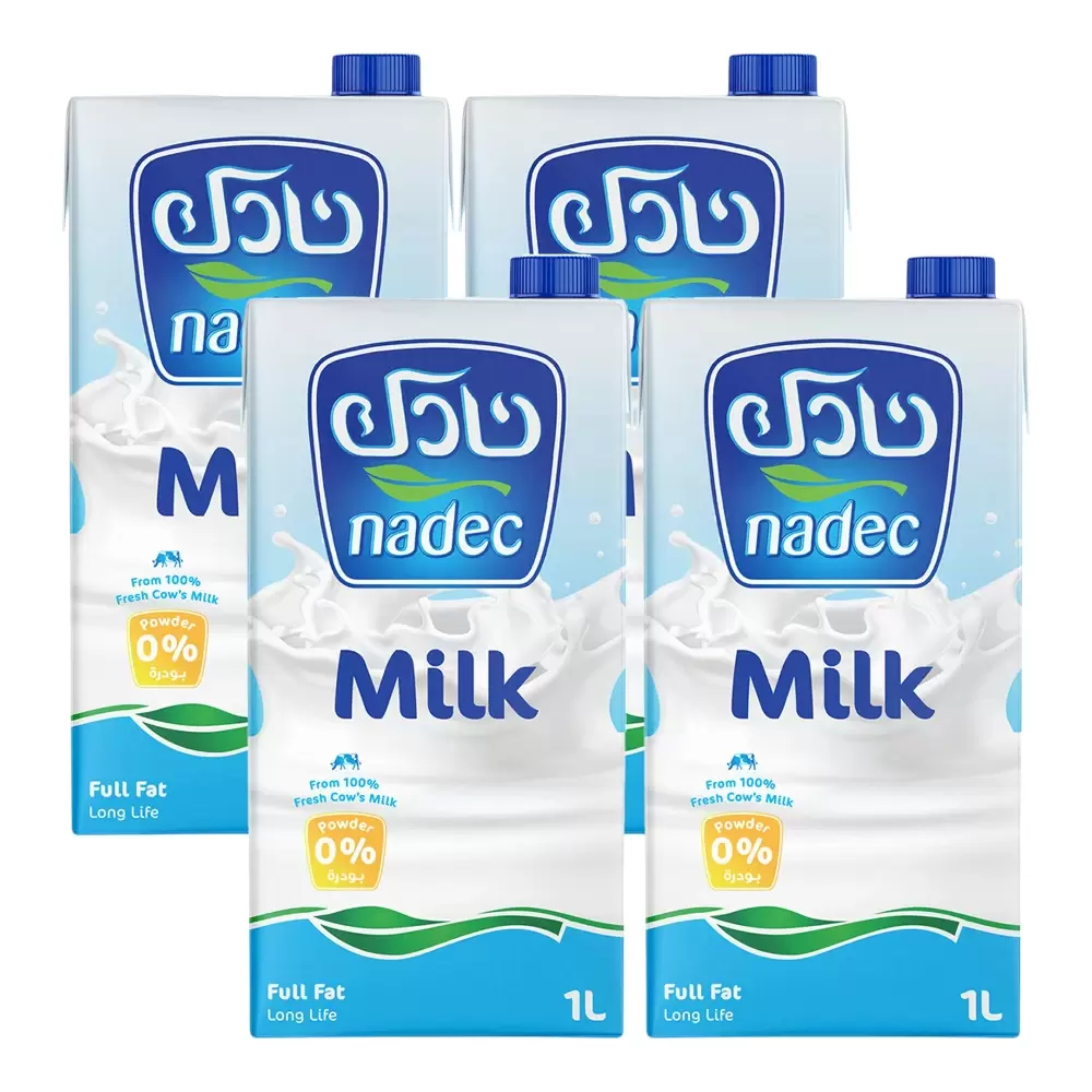 Nadec Full Cream UHT Milk- 4X1Ltr
