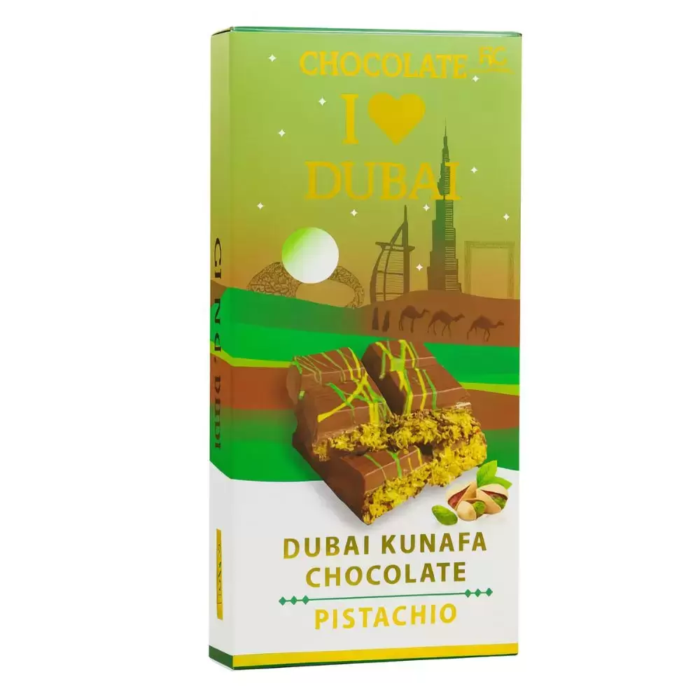 I Love Dubai Kunafa And Pistachio Flavor Dubai Viral Chocolate- 200gms