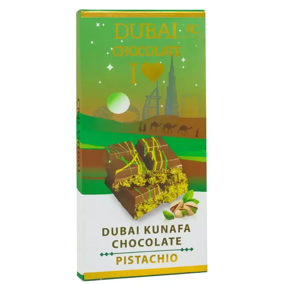 I Love Dubai Kunafa And Pistachio Flavor Dubai Viral Chocolate- 120gms