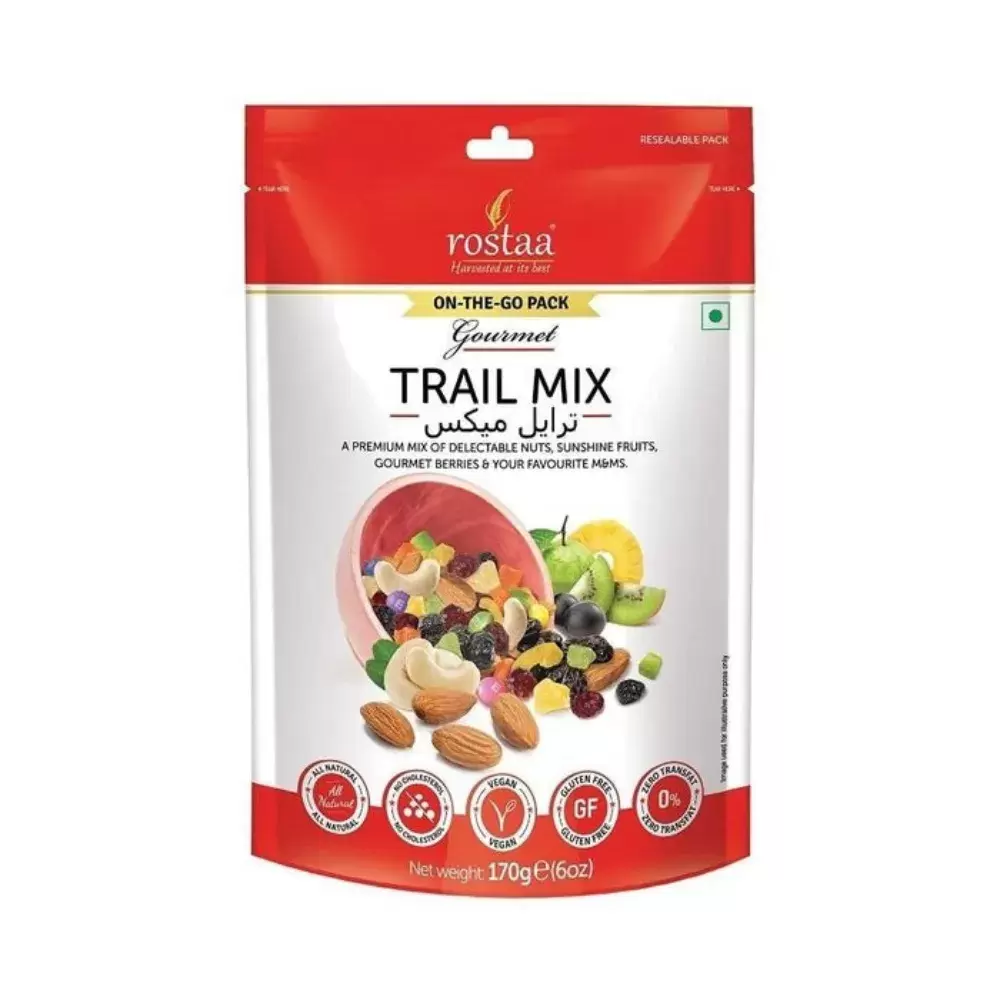 Rostaa Gourmet Trial Mix With Mix Of Nuts, Fruits, Berries And M and M- 170gms