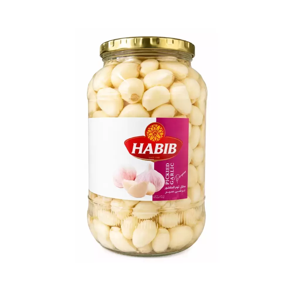 Habib Peeled Garlic Pickle In Bottle Jar- 1500gms