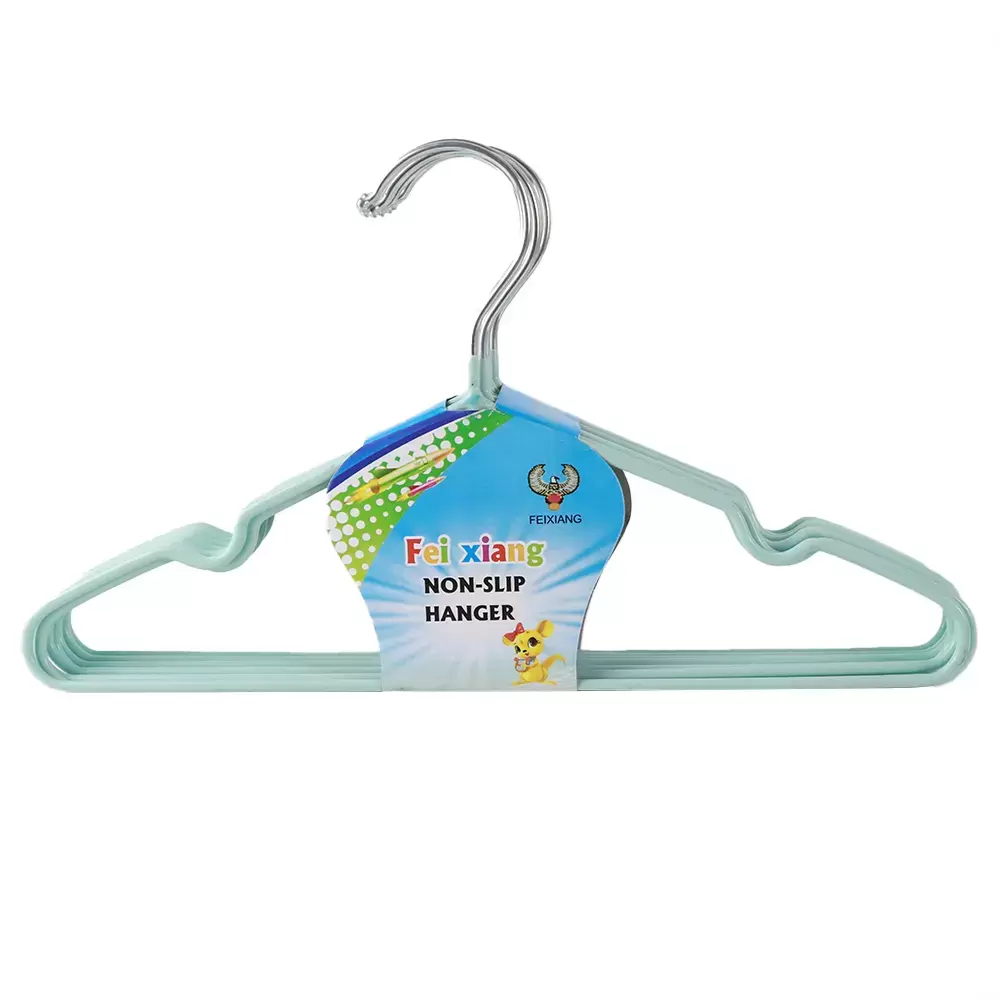 Non Slip Steel Cloth Hangers with Rubber Coating for Closet Green