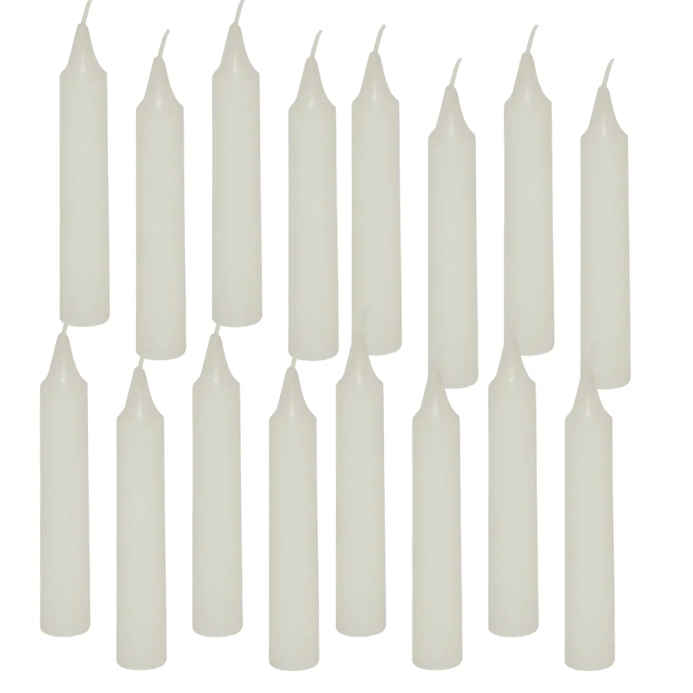 Mini White Unscented Taper Chime Candle For Celebrations- 64pcs