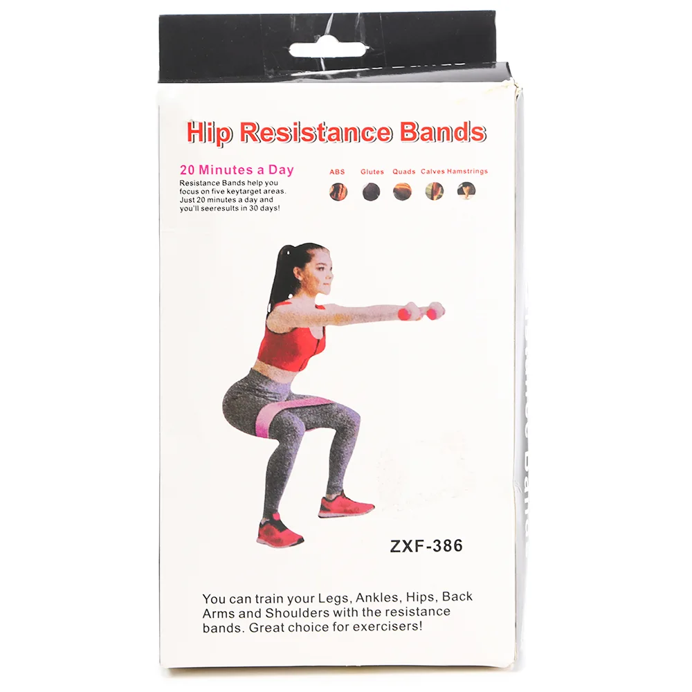 Hip Resistance Band Focus on 5 Keys Areas, Abs, Glutes, Quads, Calves, Hamstrings Perfect for Fitness Pack 3pcs, Purple, Pink and Green