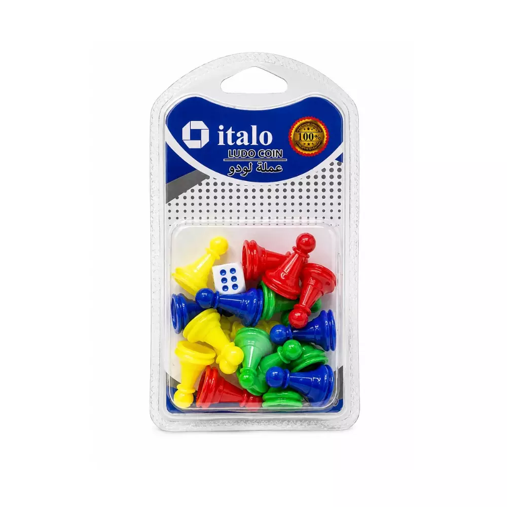 Italo Plastic Ludo Coin And Dice Pack- Multi-Color