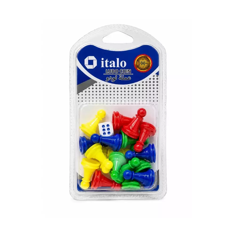 Italo Plastic Ludo Coin And Dice Pack- Multi-Color
