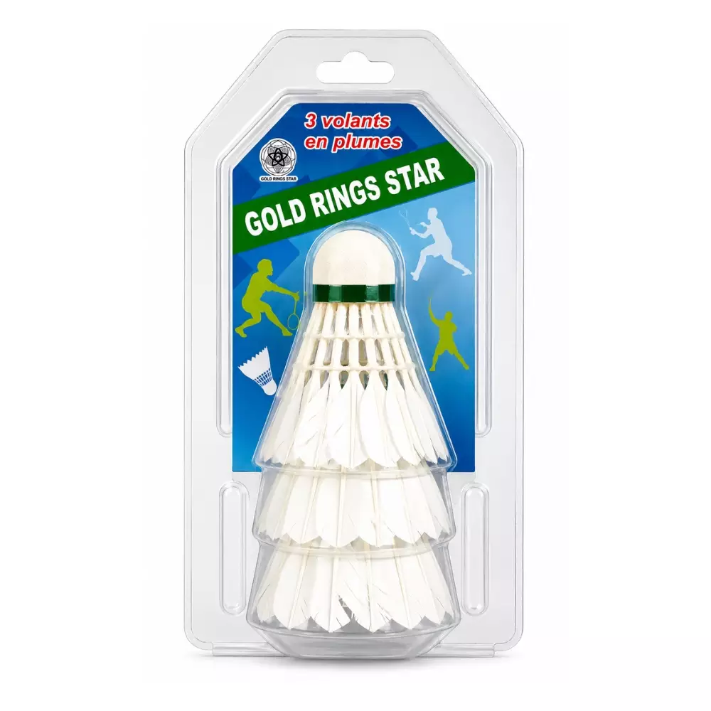 Natural White Feather Shuttlecock For Badminton And Racket- 3pcs