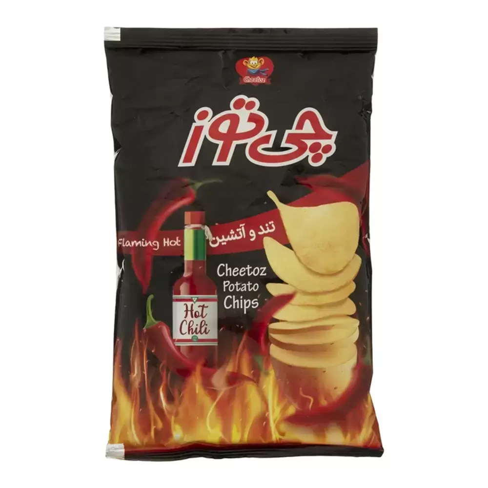 Cheetoz Flaming Hot Potato Chips With Hot Chili- 65gms