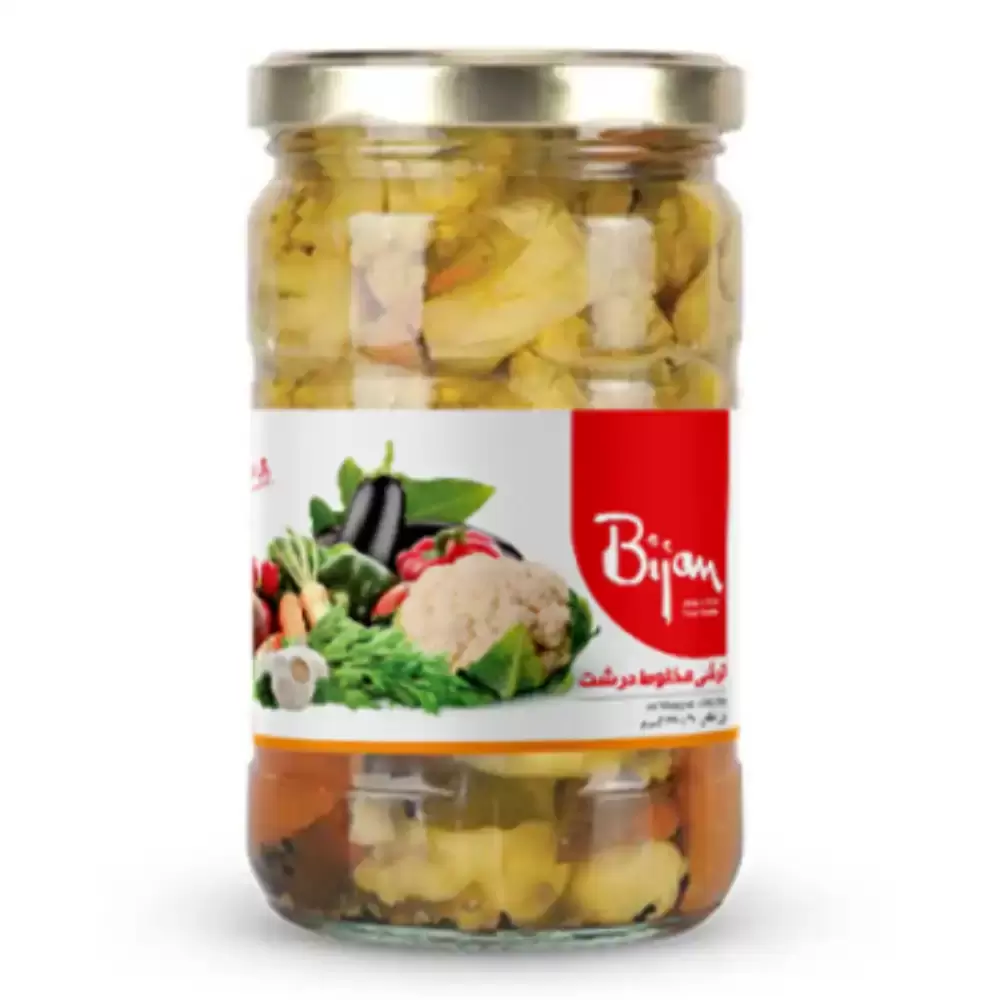 Bijan Canned Salted Mixed Vegetables With Vinegar And Salt- 670gms