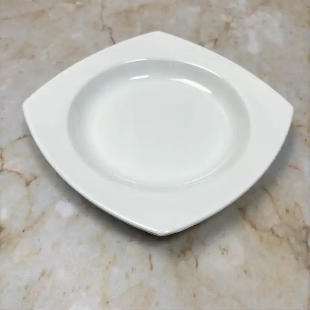 Dynasty Melamine Italy Designed Inch Square Plate- White