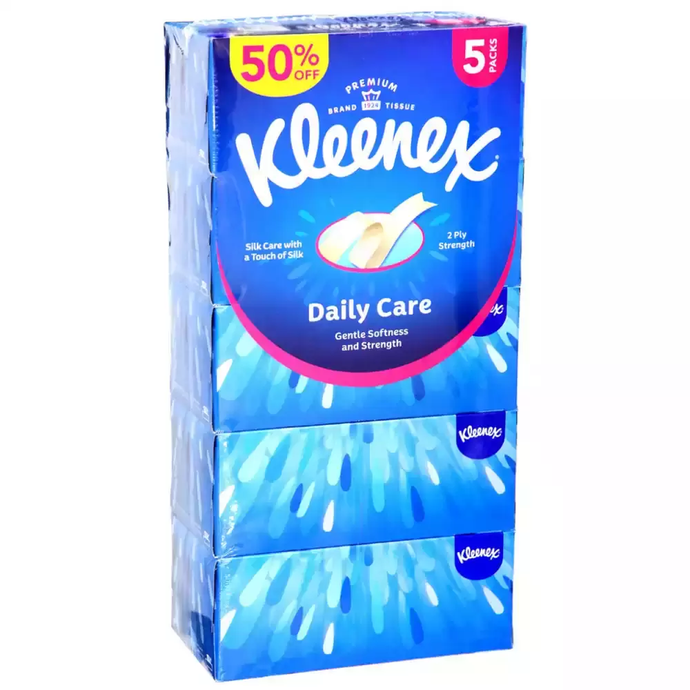 Kleenex Daily Care Facial Tissue Gentle Softness And Strength- 5X2plyX120 Sheet