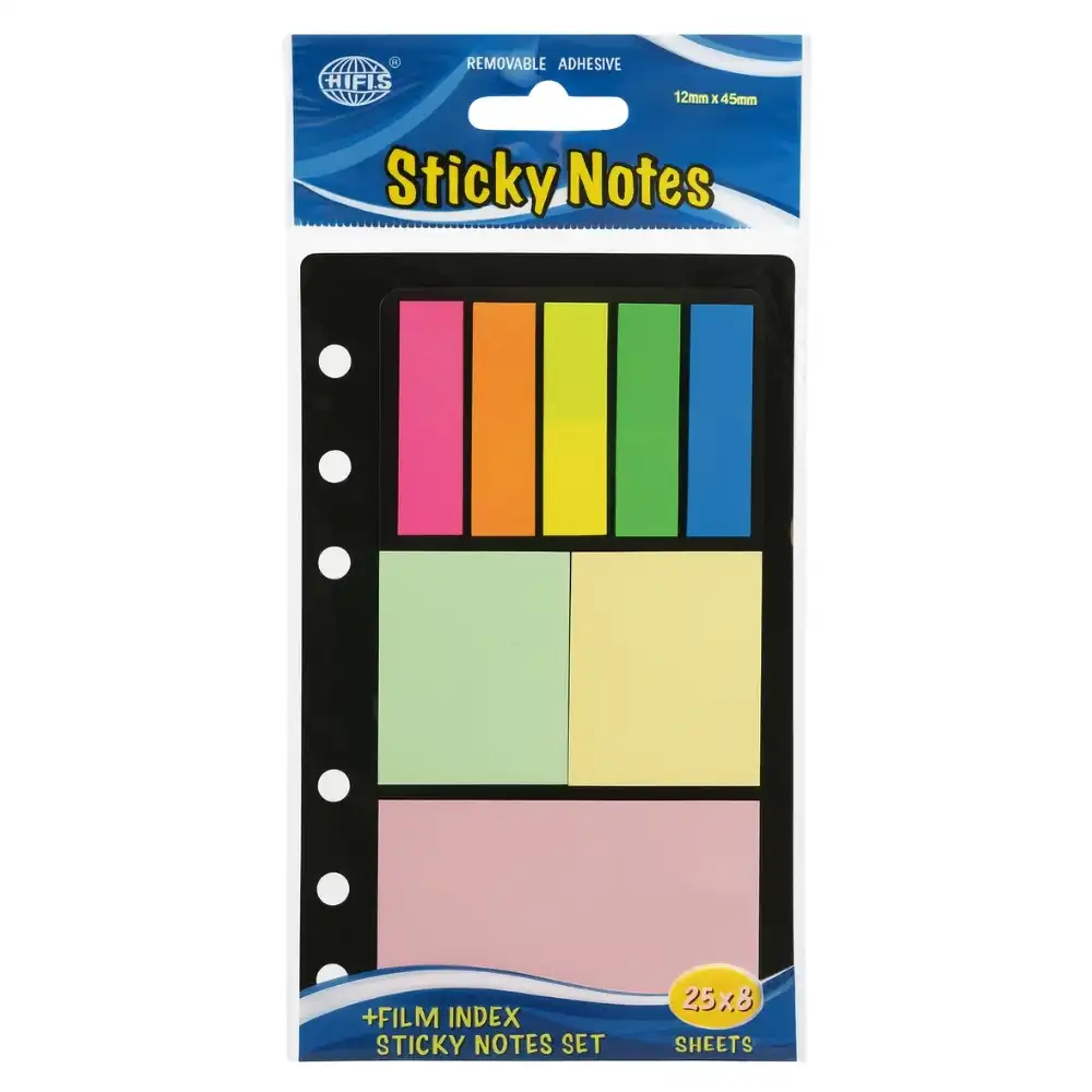 Fis Removable Adhesive Sticky Notes Set 12mmX45mm- 28X8 Sheets