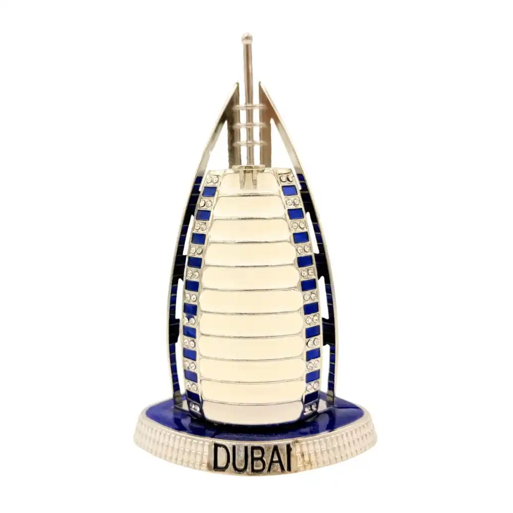Decorative Dubai Souvenir Burj Al Arab Hotel 3D Model Kit Figurine- Blue And White