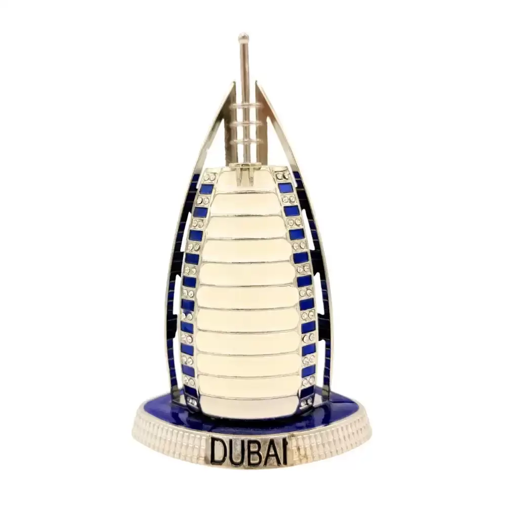 Decorative Dubai Souvenir Burj Al Arab Hotel 3D Model Kit Figurine- Blue And White