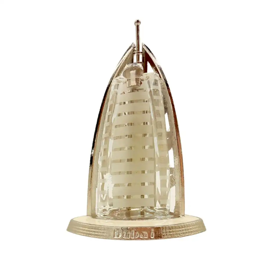 Decorative Dubai Souvenir Burj Al Arab Hotel Glass Model Kit Figurine- Golden