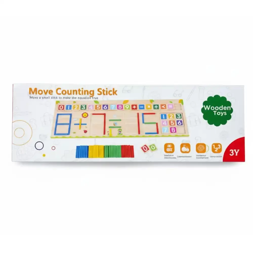 Move Counting Stick Wooden Educational Math Learning Block Toy For Kids