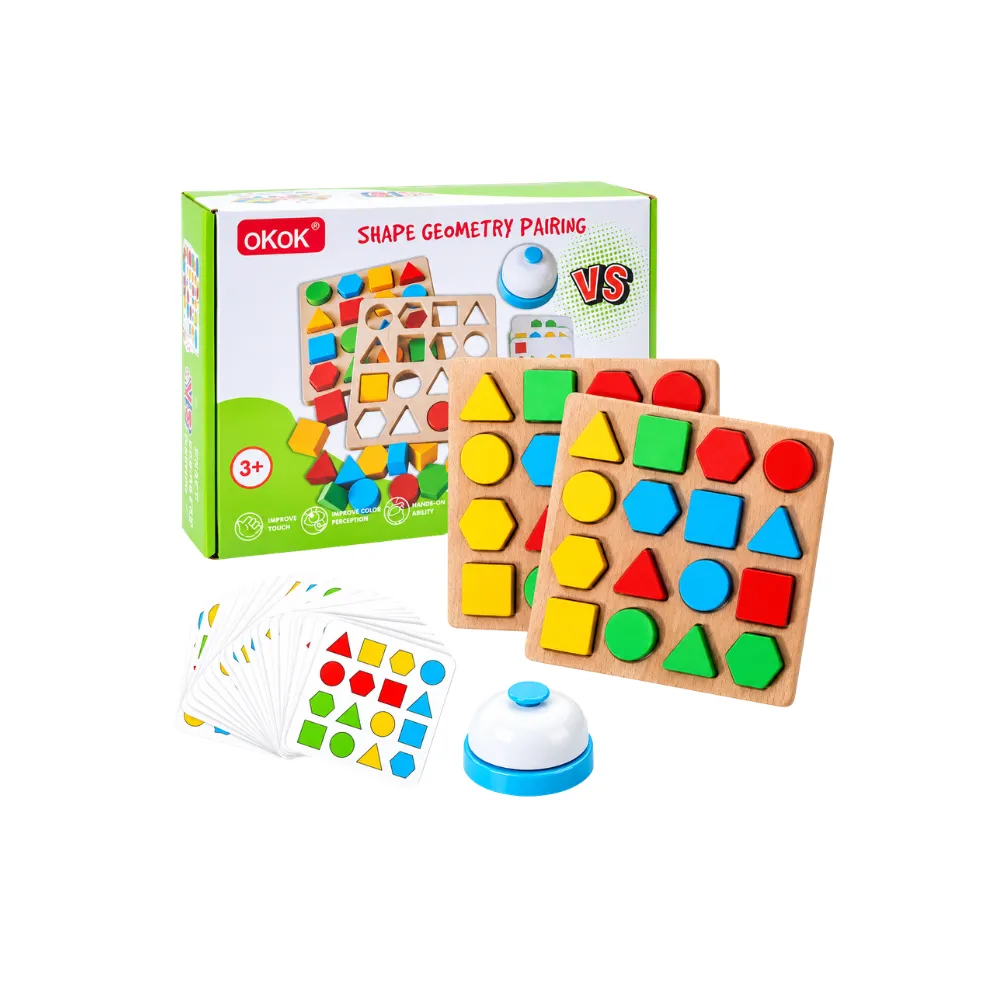 Kids Wooden Geometric Shape Matching Toy For Childrens Early Education