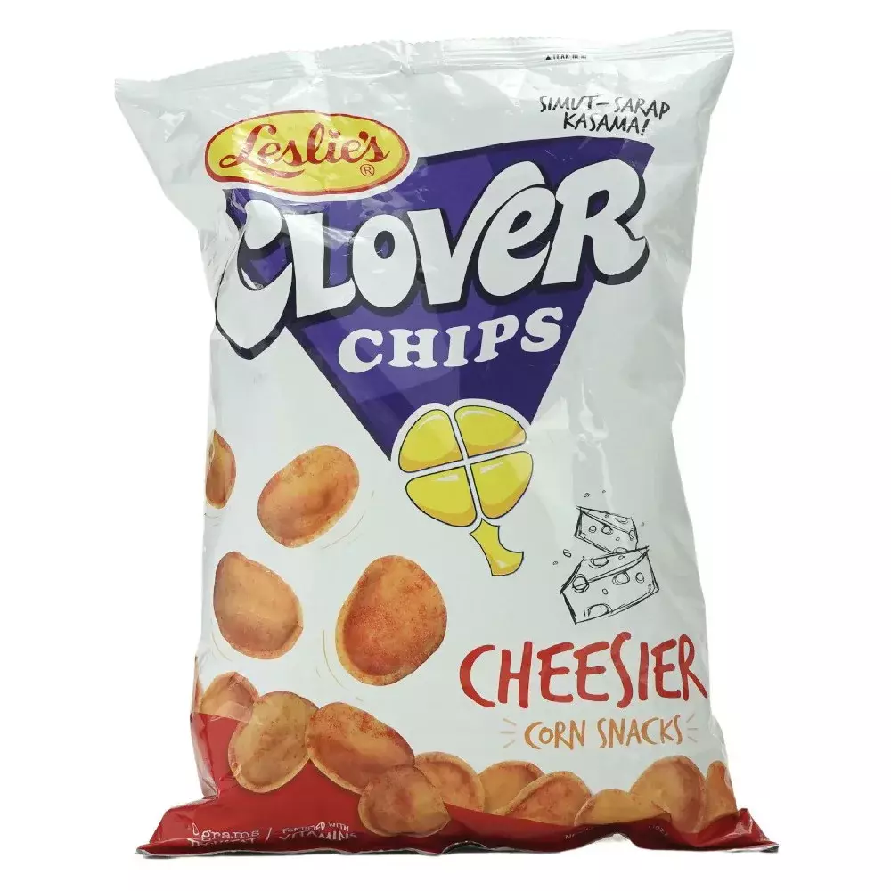 Leslies Clover Chips, Cheesier Corn Snacks Fortified with Vitamins- 145gms